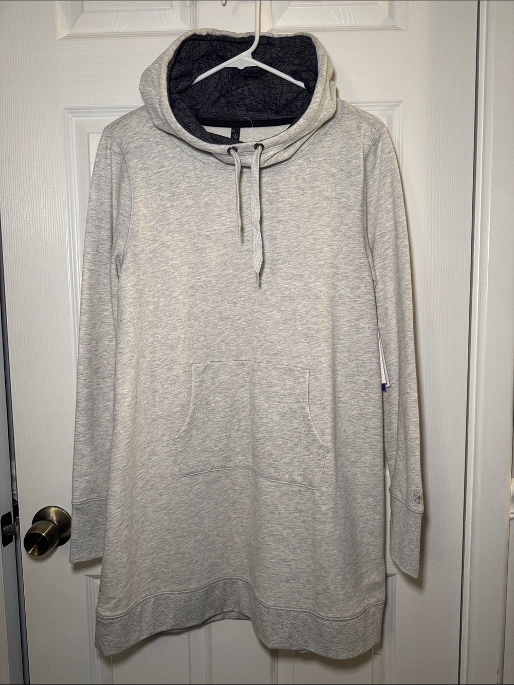 Gaiam NWT Gray Hooded Tunic Sweatshirt Dress Yoga M